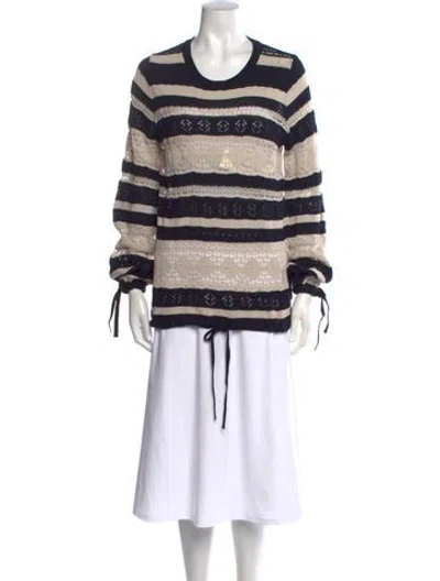 Pre-owned Chloé Striped Crew Neck Sweater In Blue