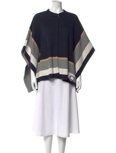 Pre-owned Chloé Striped Crew Neck Sweater In Blue