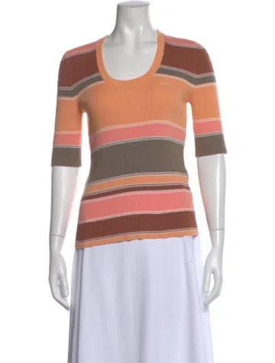Pre-owned Chloé Striped Crew Neck Sweater In Multi