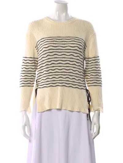 Pre-owned Chloé Striped Crew Neck Sweater In Neutral