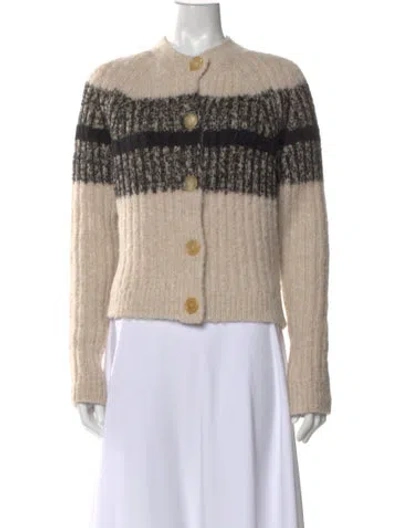 Pre-owned Chloé Striped Crew Neck Sweater In Neutral