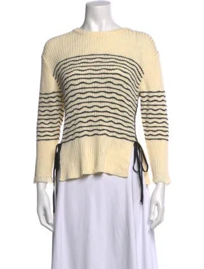 Pre-owned Chloé Striped Crew Neck Sweater In Neutral