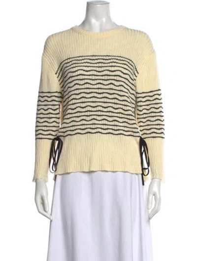 Pre-owned Chloé Striped Crew Neck Sweater In Neutral