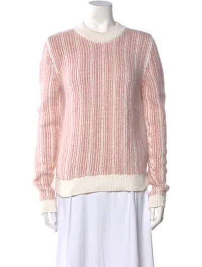 Pre-owned Chloé Striped Crew Neck Sweater In Pink