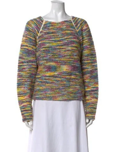 Pre-owned Chloé Striped Crew Neck Sweater In Yellow