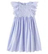 Chloé Striped Embroidered Dress In Blue
