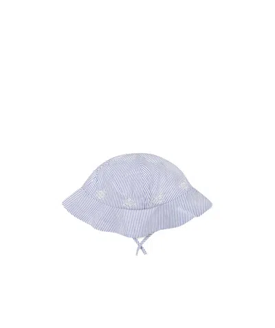 Chloé Kids' Striped Embroidered Hat In White