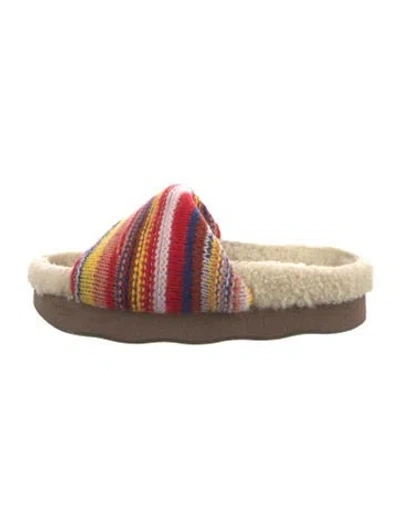 Pre-owned Chloé Striped Espadrilles In Red
