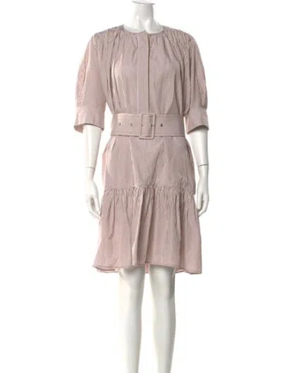 Pre-owned Chloé Striped Knee-length Dress In Brown