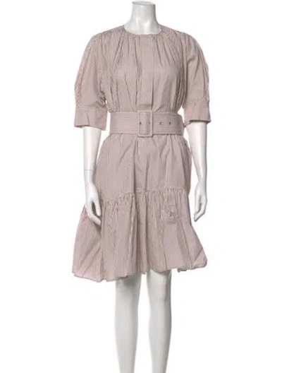 Pre-owned Chloé Striped Knee-length Dress In White