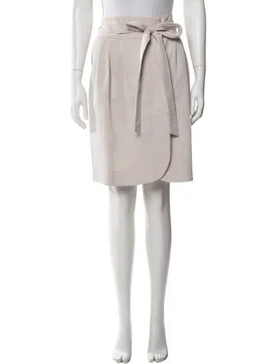 Pre-owned Chloé Striped Knee-length Skirt W/ Tags In White