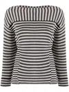 Chloé Mariniere Striped Knit Pullover Top In Blue