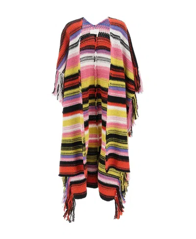Chloé Striped Knitted Cardi-coat In Multi