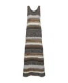 Chloé Gestreiftes Midikleid Aus Einer Kaschmir-wollmischung In Multicolor