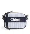 Chloé Logo Shoulder Bag In Navy