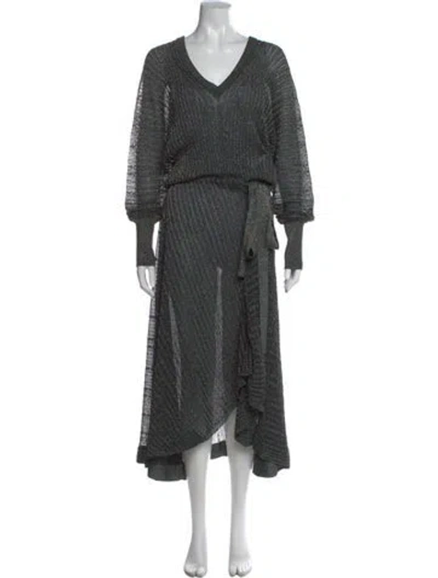 Pre-owned Chloé Striped Midi Length Dress