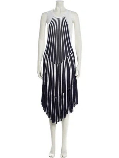 Pre-owned Chloé Striped Midi Length Dress In Blue