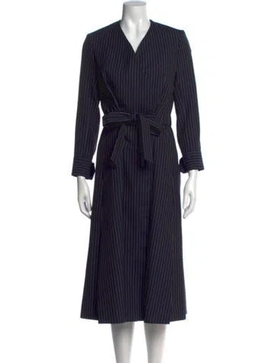 Pre-owned Chloé Striped Midi Length Dress In Blue
