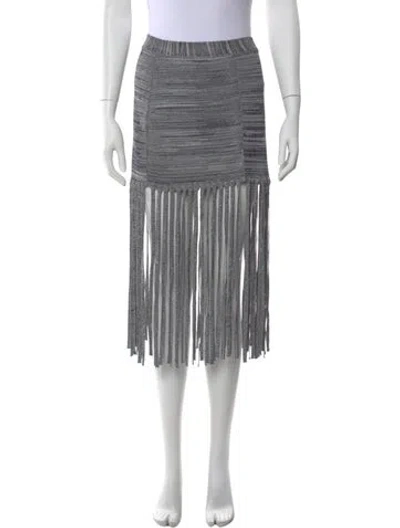 Pre-owned Chloé Striped Midi Length Skirt In Gray