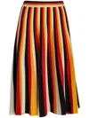 Chloé Striped A-line Mid-length Skirt In Red