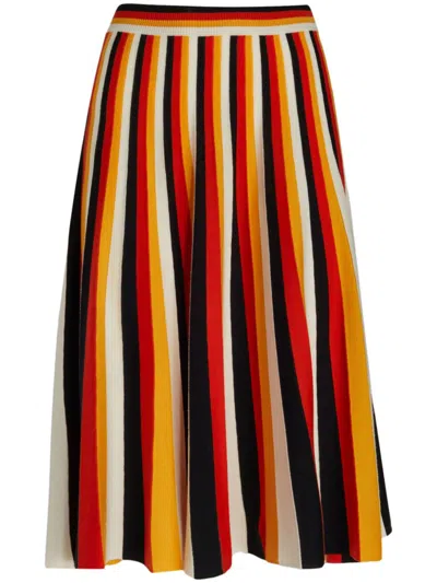 CHLOÉ STRIPED MIDI SKIRT
