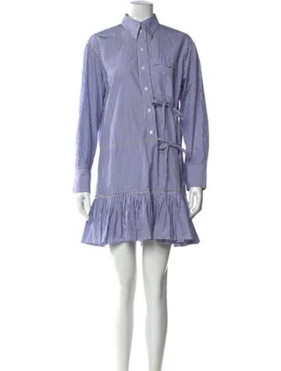 Pre-owned Chloé Striped Mini Dress In Blue