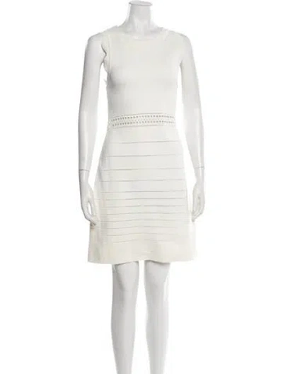 Pre-owned Chloé Striped Mini Dress In Neutral