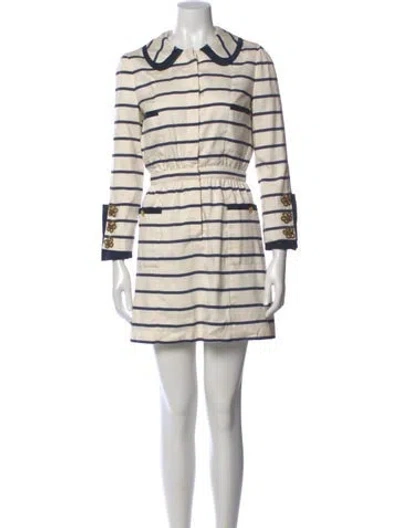Pre-owned Chloé Striped Mini Dress In Neutral