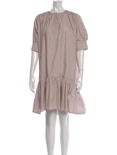Pre-owned Chloé Striped Mini Dress In Neutral