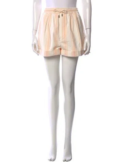 Pre-owned Chloé Striped Mini Shorts In Neutral