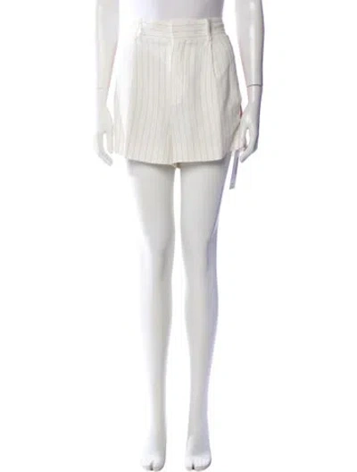 Pre-owned Chloé Striped Mini Shorts In White