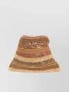 Chloé Striped Raffia Bucket Hat With Wide Brim