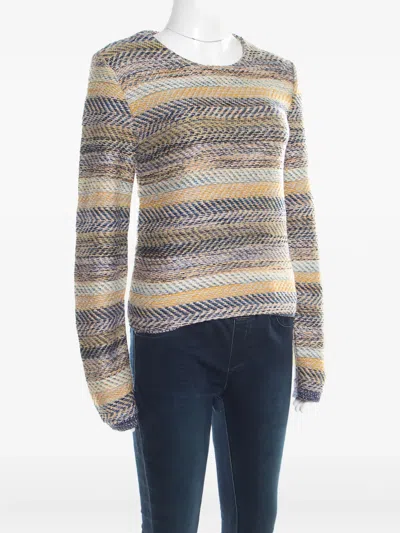 Pre-owned Chloé Striped Round-neck Sweater