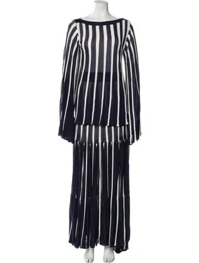 Pre-owned Chloé Striped Ruffle Embellishment Skirt Set In Multi