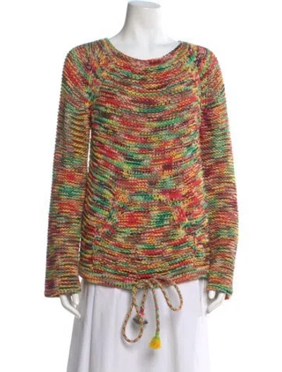 Pre-owned Chloé Striped Scoop Neck Sweater In Red