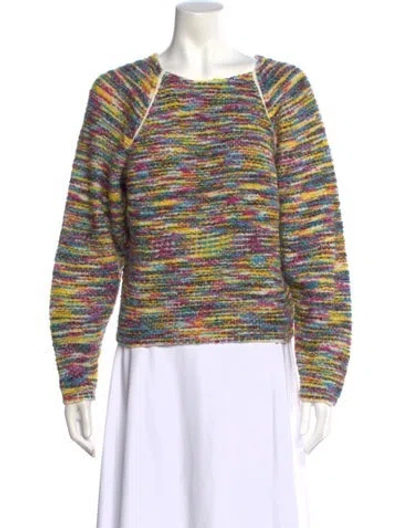 Pre-owned Chloé Striped Scoop Neck Sweater In Yellow