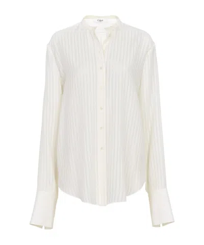 Chloé Striped Shirt In White