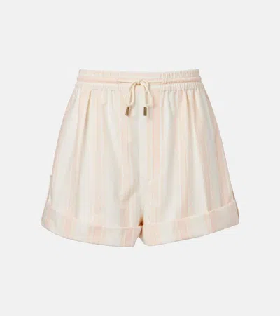 Chloé Striped Shorts In Neutral