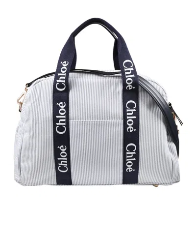 Chloé Striped Shoulder Bag In Gray