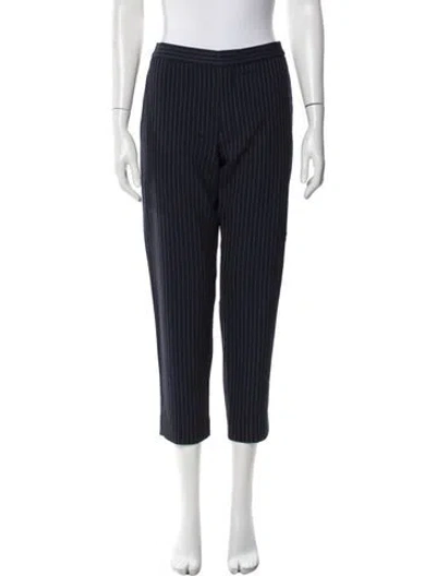 Pre-owned Chloé Striped Straight Leg Pants In Blue