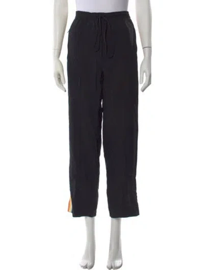 Pre-owned Chloé Striped Wide Leg Pants In Black