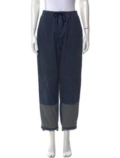 Pre-owned Chloé Striped Wide Leg Pants In Blue
