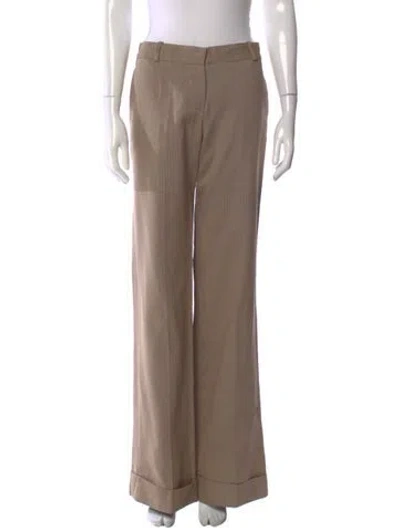 Pre-owned Chloé Striped Wide Leg Pants In Neutral