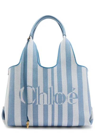 Chloé Chloe Stripy East-west Canvas Tote Bag In Multi