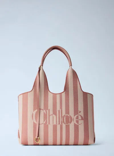 Chloé Stripy East-west Tote Bag In Multi