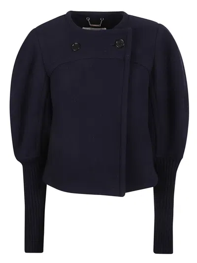 CHLOÉ CHLOÉ STRUCTURED COAT WITH UNIQUE PUFFED SLEEVES