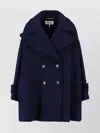 Chloé Structured Double-breasted Jacket Notched Lapels In Blue