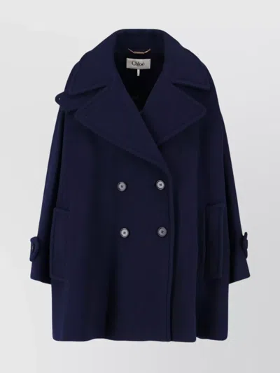 CHLOÉ STRUCTURED DOUBLE-BREASTED JACKET NOTCHED LAPELS