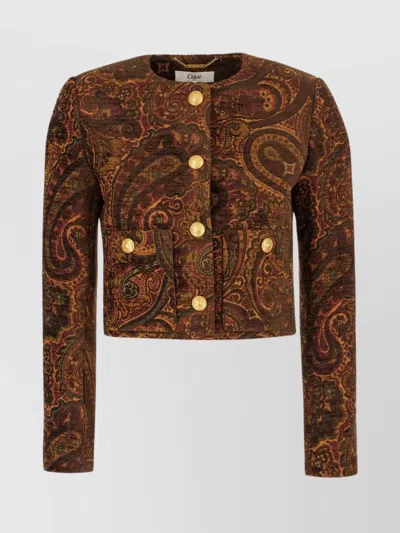 CHLOÉ STRUCTURED PAISLEY JACKETS GOLD BUTTONS