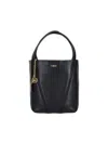 Chloé Structured Pebbled Shoulder Bag With Gold-tone Charm